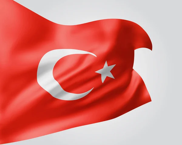 Törökország Vektor Zászló Hullámok Kanyarok Integetett Szél Egy Fehér Háttér — Stock Vector