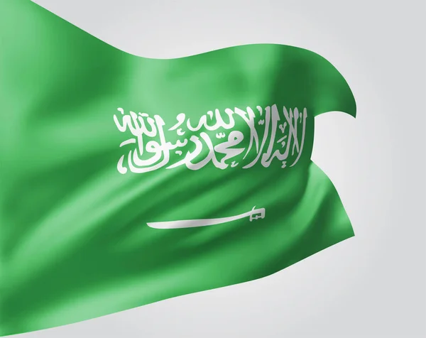 Arab Saudi Bendera Vektor Pada Latar Belakang Putih - Stok Vektor