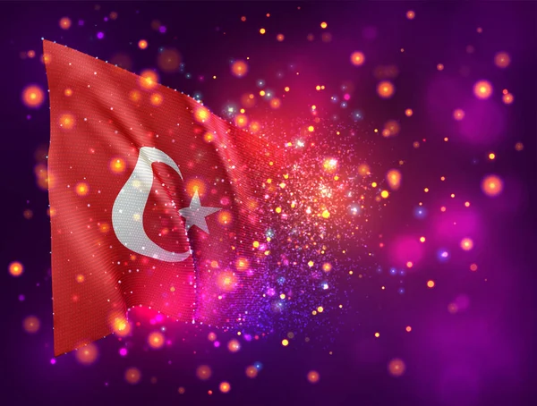 Vector Zászló Rózsaszín Lila Háttér Világítással Fáklyákkal Törökország — Stock Vector