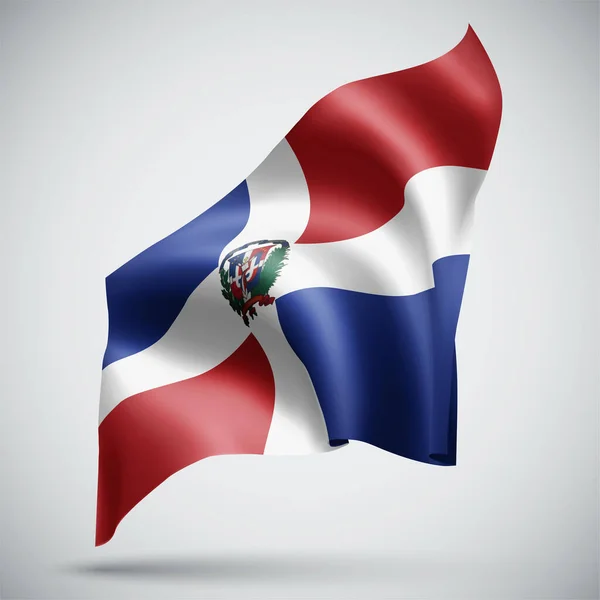 Dominicaanse Republiek Vector Vlag Geïsoleerd Witte Achtergrond — Stockvector