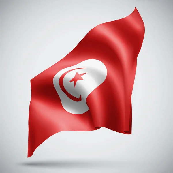 突尼斯 在白色背景上孤立的3D矢量旗 — 图库矢量图片