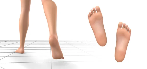 Abbildung Vektor Fußvolumen Gesundheit Und Schuhauswahl — Stockvektor