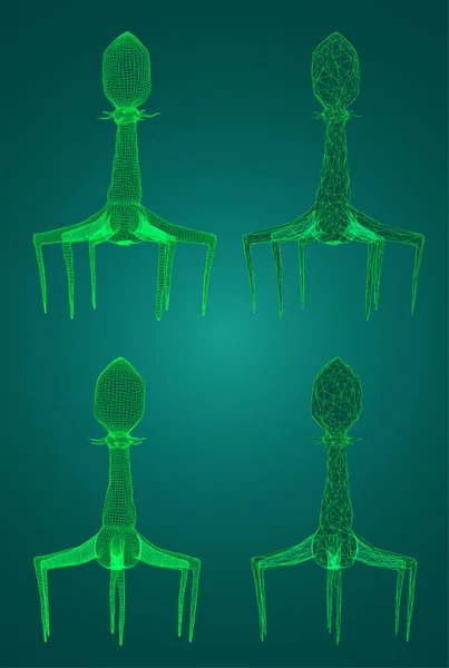 Modelo Bacteriófago Microorganismo Artificial Para Tratamiento Enfermedades Mortales Futuro Medicina — Archivo Imágenes Vectoriales