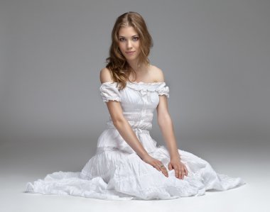 Genç güzel kızın portresi.