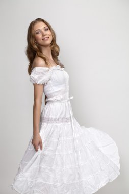 Genç güzel kızın portresi.