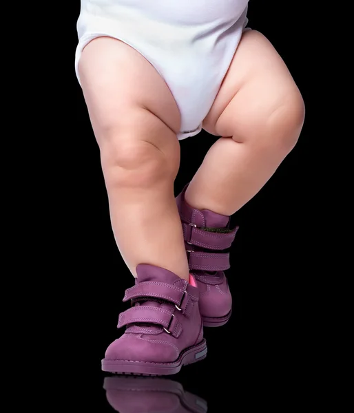 The stylish baby goes in boots — Stock Photo, Image