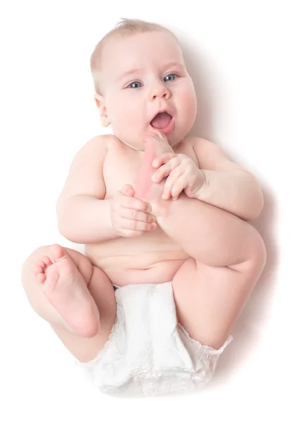 Child lies on back — Stock Photo, Image