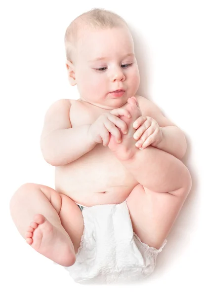 Child lies on back — Stock Photo, Image