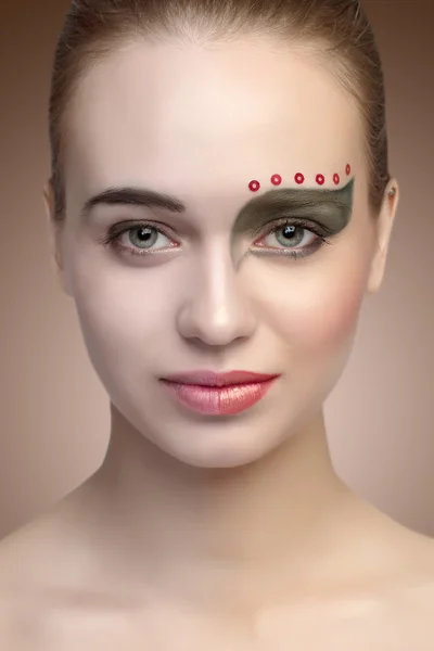Retrato com maquiagem — Fotografia de Stock