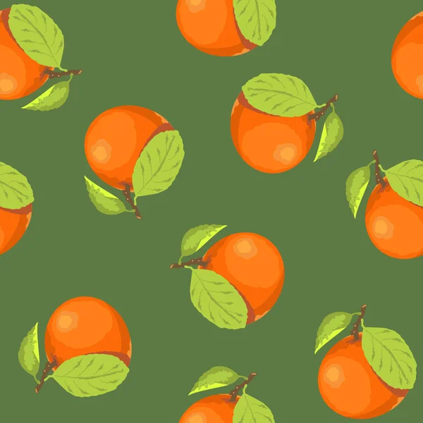 Naranjas Jugosas Con Patrón Hojas —  Fotos de Stock
