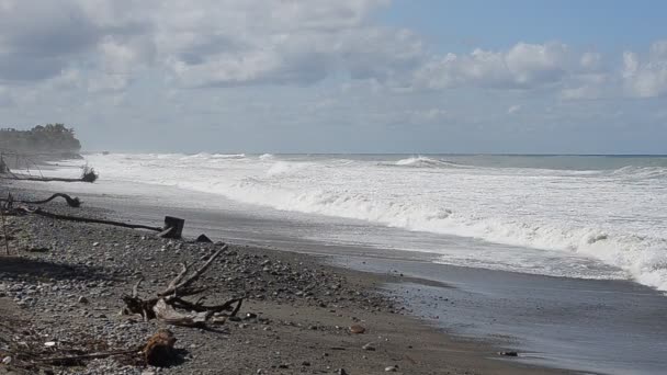 Tempête Sur Côte Mer Noire Vagues Puissantes Laver Littoral Jeter — Video