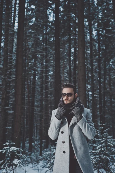 时尚英俊的男人，在冬天的外套 — 图库照片