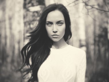 Huş ağacı orman güzel Bayan