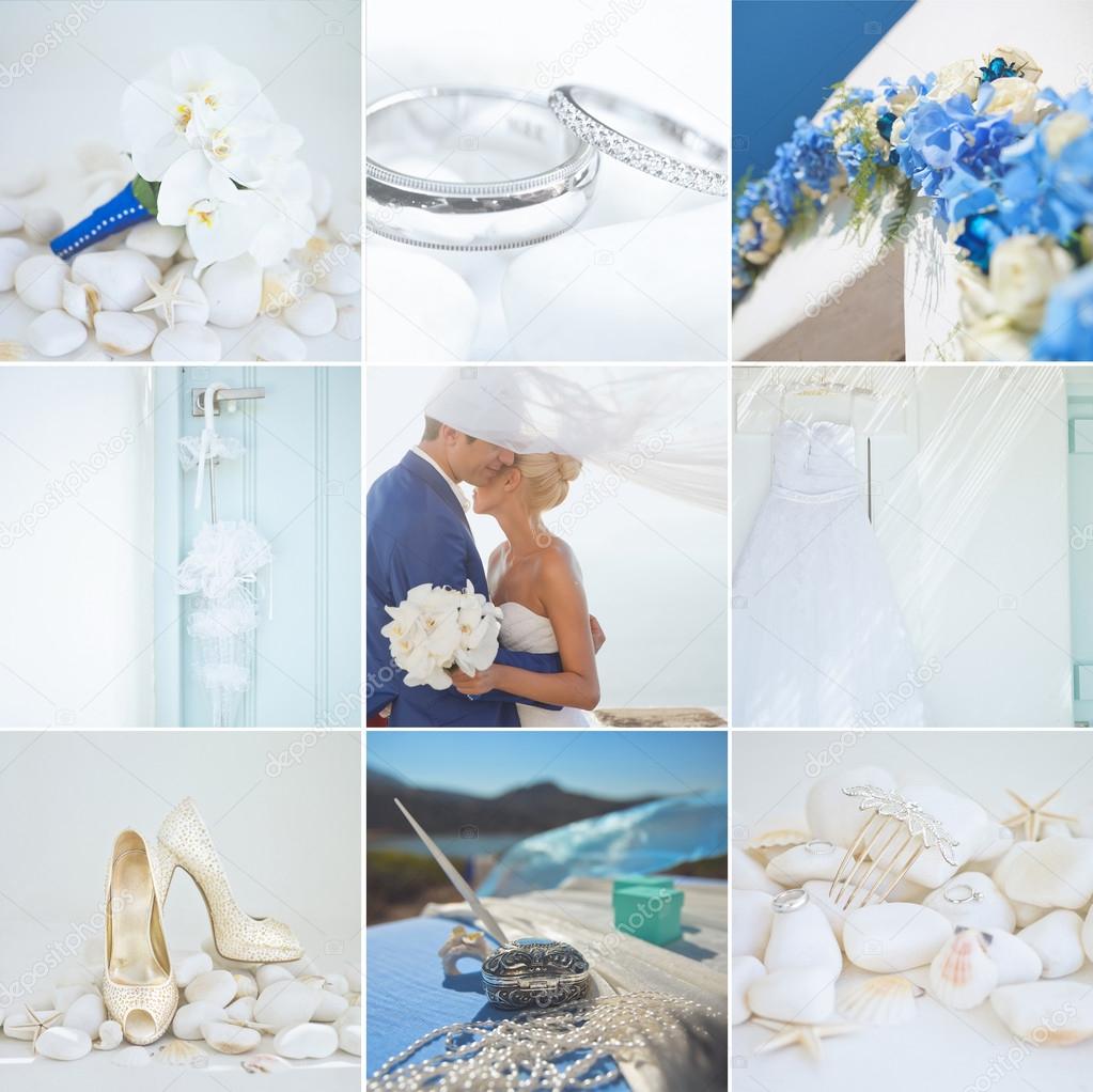 Collage of wedding details