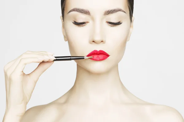 Läppar makeup — Stockfoto