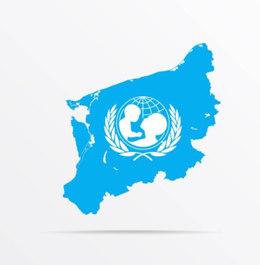 Vector haritası Batı Pomeranya Voyvoda (Polonya) Birleşmiş Milletler Çocuk Fonu (UNICEF) bayrağı ile birleştirildi.