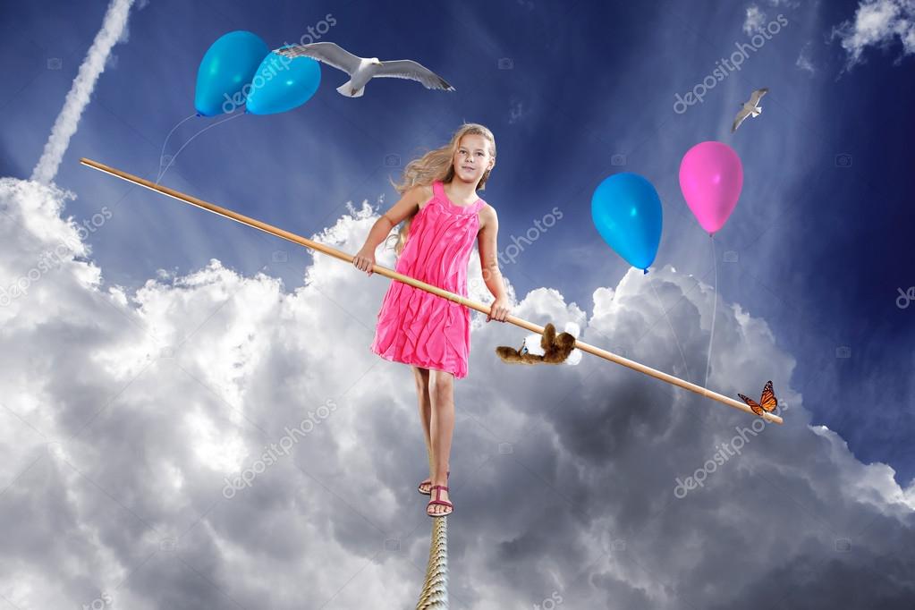 The tightrope walker — Stock Photo © val_th #106030438