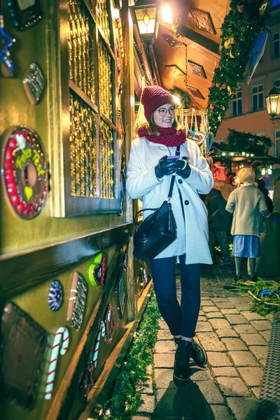 Una Joven Mercado Navidad Coburgo Alemania —  Fotos de Stock