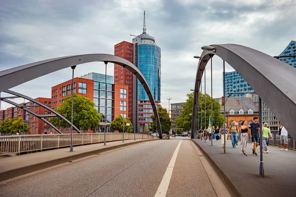 Hamburg Germany Circa August 2020 Zollkanal Niederbaum Bridge Hamburg Town — 图库照片