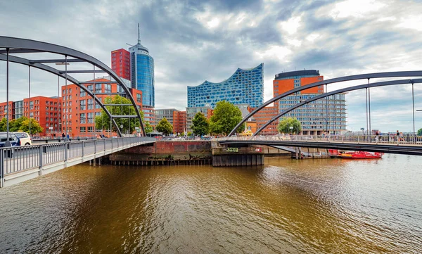 Hamburg Německo Circa August 2020 Přístav Hamburger Elbphilharmonie Hamburku Německo — Stock fotografie