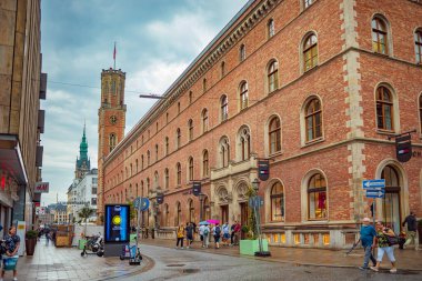HAMBURG, GERMANY - CIRCA AĞUSTOS, 2020: Hamburg 'un Poststrasse Caddesi, Almanya.
