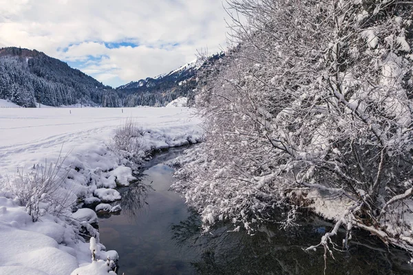 Zimní Řeka Horách — Stock fotografie