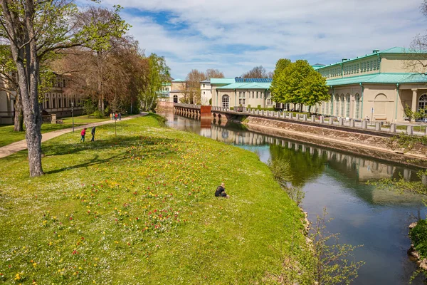 Bad Kissingen Bavaria Alemania Circa May 2021 Río Saale Bad — Foto de Stock