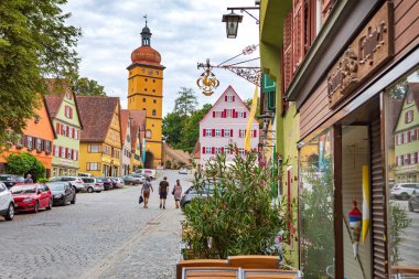 DINKELSBUEHL, BAVARIA, GERMANY - CIRCA HAZİRAN, 2021: Dinkelsbuehl kasabası, Almanya.