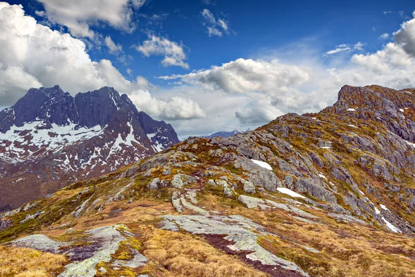 Zobrazení Krajiny Ostrova Senja Hory Keipen Norsku — Stock fotografie