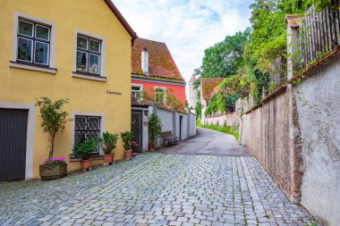 DINKELSBUEHL, BAVARIA, GERMANY - CIRCA HAZİRAN, 2021: Dinkelsbuehl kasabası, Almanya.