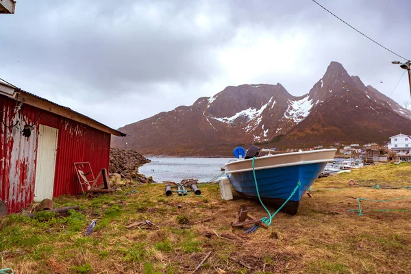 Ландшафтный Вид Острова Сенья Полярным Кругом Норвегии — стоковое фото