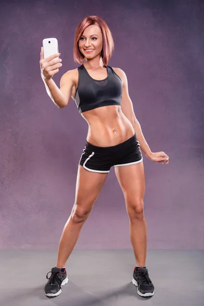 Gym girls selfie — Stock Photo, Image