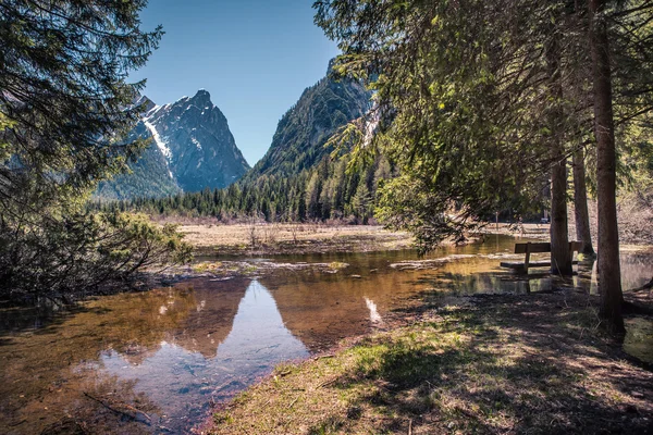 Toblacher Zie — Stockfoto