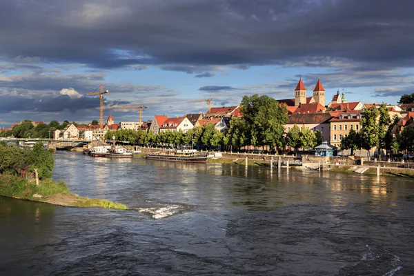 Danube river bank in Regensbur — 스톡 사진