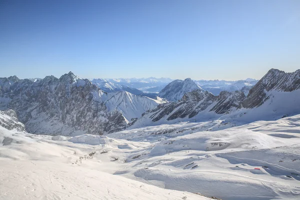 Lyžařské oblasti Zugspitze — Stock fotografie