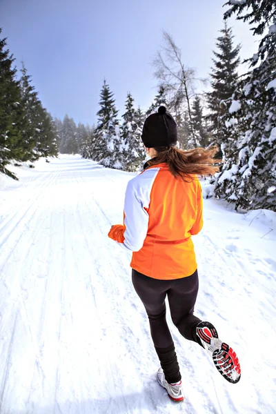 Zimowe bieganie — Zdjęcie stockowe