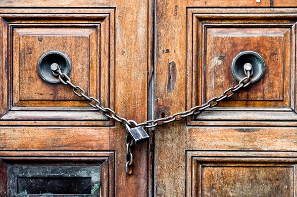 Chained door Royalty Free Stock Images