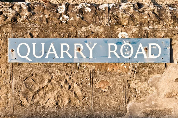 Quarry road sign — Stock Photo, Image