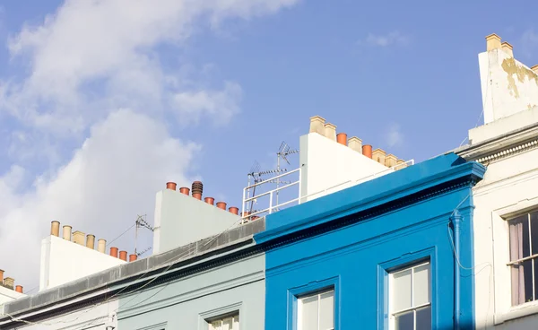 Casas blancas y azules —  Fotos de Stock