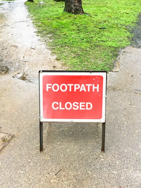 Footpath closed sign — Stock Photo, Image