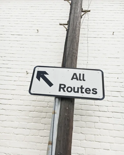 All routes sign — Stock Photo, Image