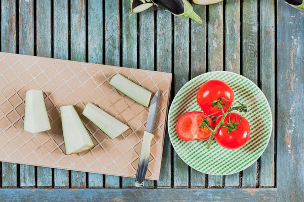 Aubergines과 토마토 — 스톡 사진
