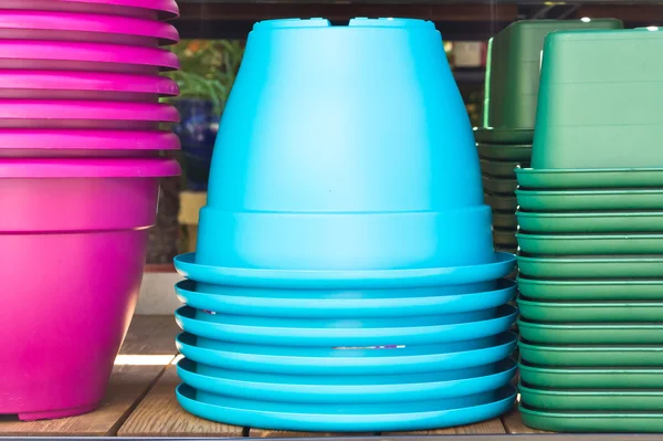 Plastic pots — Stok fotoğraf