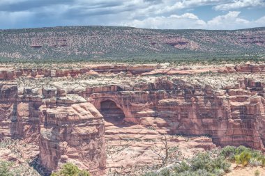 Utah 'ın güneydoğusundaki Bears Ears Ulusal Anıtı Arch Canyon Overlook.