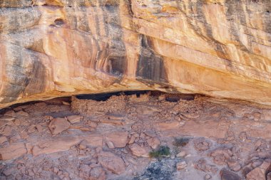 Güneydoğu Utah 'taki Bears Ears Ulusal Anıtı' nda Kızartılmış Kanyon Harabeleri