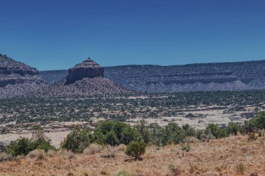 Bears Ears Ulusal Anıtı 'nda Fry Kanyonu yakınında Cheesebox Butte