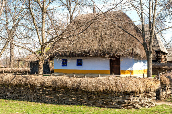 Traditional rural house from Transylvania, Romania - copy space