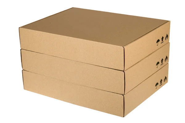 Cardboard boxes isolated on a white background — Stock Photo, Image