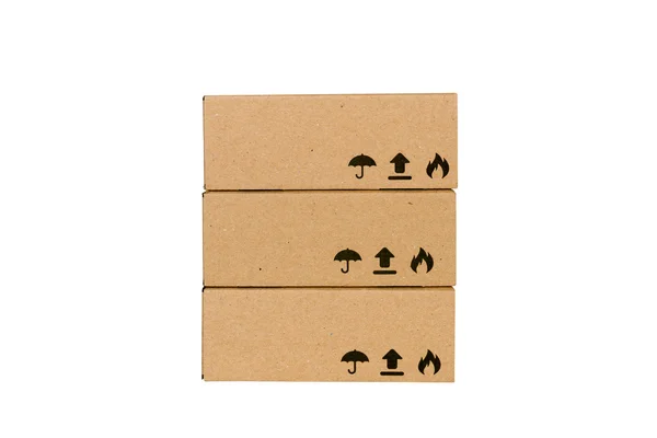 Cajas de cartón aisladas sobre fondo blanco —  Fotos de Stock
