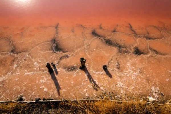 Mooie reflecties in de wateren van de zoutwerken — Stockfoto